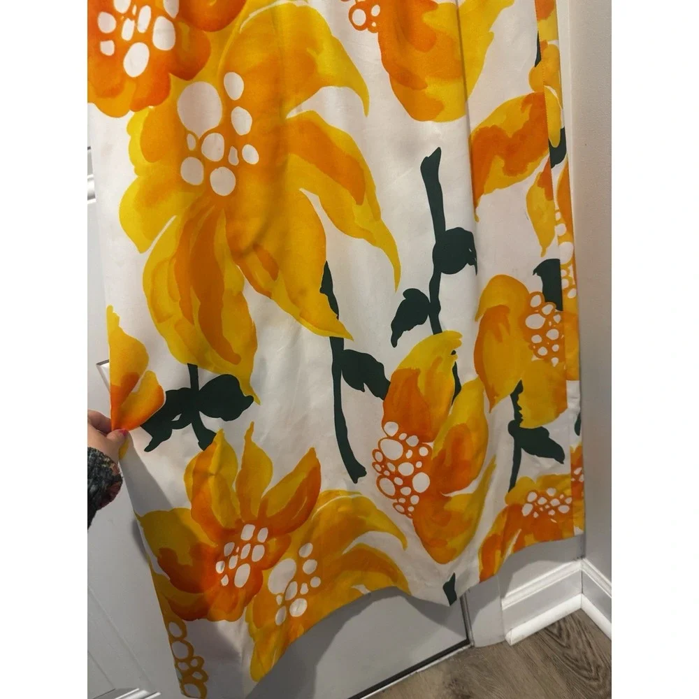 Vintage‎ Malia Honolulu Floral Maxi Dress Hawaiian Aloha Yellow Orange Sz S 70s - Picture 6 of 16
